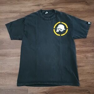 Vintage Metal Mulisha Black Helmet Skull Goth Logo T-shirt Men's Size L Y2K